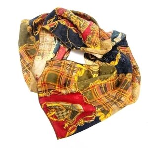Women’s Gold & Red Royalty Print Scarf (One Size)